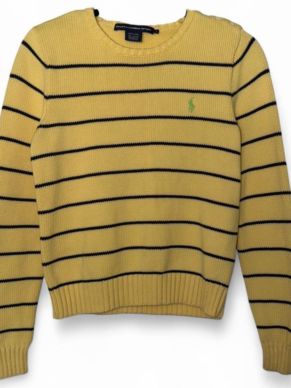 Vintage Ralph Lauren yellow stripped women’s sweater size small